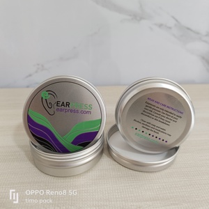 Bocaux cosmétiques <span class=keywords><strong>TIMO</strong></span> <span class=keywords><strong>T</strong></span>-05 en aluminium de qualité alimentaire, 60 ml (2 oz), empilables, ronds peu profonds, auto-scellants, hermétiques, anti-odeurs, avec couvercle antidérapant en plastique - Product Image 3
