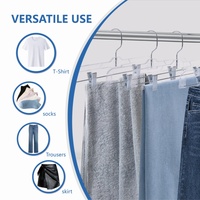 Großhandel 14 Zoll faltbare durchsichtige Kunststoff hose Kleiderbügel benutzer definierte transparente Kleiderbügel 5313 funktionelle Kunststoff Kleiderbügel