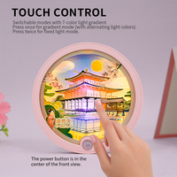 Aimants de réfrigérateur en papier 3D représentant des attractions du Japon, avec lumière LED à induction, pour décoration artistique, souvenir, cadeau