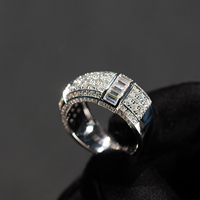 Bague de mariage pour homme en argent 925 avec micro-pavé de diamants Moissanite, bijoux personnalisés