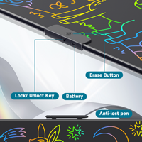 Tablette d'écriture électronique pour enfants de 22 pouces avec stylet, effacement et verrouillage en un clic, tablette de dessin LCD, livraison gratuite