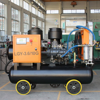 Compresor de Aire de Tornillo Estacionario Sin Aceite 20HP Refrigerado por Agua Trifásico 380V con Motor, Secador de Aire, Filtro y Control Inteligente PLC IoT Industrial