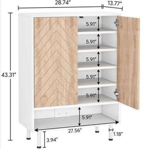 Wood grain luxury modern <b>shoe</b> cabinet, living room <b>shoe</b> <b>rack</b>, minimalist modern entryway cabinet, large-capacity <b>storage</b> - Product Image 4