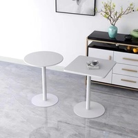 Petite table ronde blanche Simple et décontractée, réception, négociation, table basse ronde et chaise, magasin de thé au lait, petite table carrée