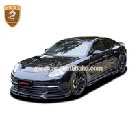 Mise à niveau vers Com-mas Style lèvre avant diffuseur arrière jupes latérales Kit de carrosserie pour Porsche Panamera 971 Facelift Dry Carbon Fiber Bodykit