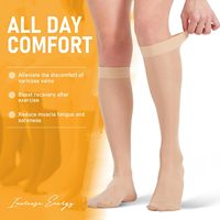 Bas de compression minces et transparents pour femmes, à bout fermé, 20-30mmHg, chaussettes de compression transparentes en nylon pour femmes Circulation