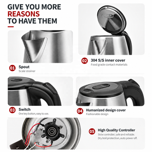 <span class=keywords><strong>Bouilloire</strong></span> Électrique <span class=keywords><strong>de</strong></span> <span class=keywords><strong>Voyage</strong></span> Noire à Induction en Acier Inoxydable Compacte pour Cuisine et Appareils Électroniques - Product Image 5