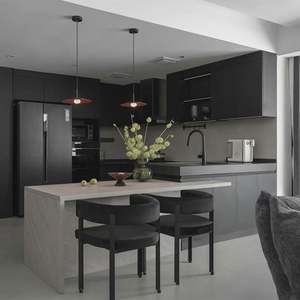 Armoires de cuisine sur mesure en mélamine à motif bois, design naturel, panneaux de particules, étagères de rangement - Product Image 6