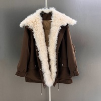 Parka de plumón personalizada con Cuello de piel Toscana, forro interior desmontable, Parka larga de invierno, chaqueta de plumón para mujer