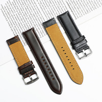 Correa de reloj DW de cuero encerado al aceite, de piel de vacuno genuina de grano completo, estilo vintage, ajustable, al por mayor y en stock