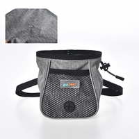 Pochette de dressage pour chien écologique, petite et portable, avec fermeture à cordon, poche en filet et sangle de poignet