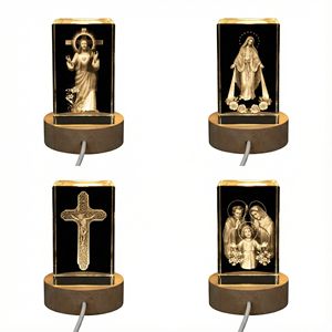 Cubo de Cristal con Cruz de Jesucristo Grabada en 3D con Láser, Pulido a Mano, con Grabado Personalizado, Regalo Religioso Hindú en 3D, Artesanía de Cristal - Product Image 5