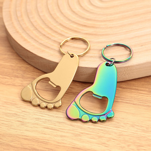 New Arrival Promotional Business Gift <b>Beer</b> <b>Bottle</b> <b>Opener</b> Foot Shaped 3D Shape Zinc Alloy Luxury Lightweight Keychain Carabiner - Product Image 4