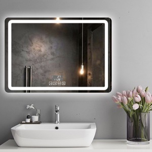 Espejo <span class=keywords><strong>de</strong></span> <span class=keywords><strong>Baño</strong></span> Rectangular con Retroiluminación LED, Espejo <span class=keywords><strong>de</strong></span> Vanidad Inteligente <span class=keywords><strong>de</strong></span> Pared con Función Antivaho y Pantalla <span class=keywords><strong>de</strong></span> Tiempo - Product Image 3