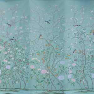 Negozio per bambini soggiorno decorazione murale <span class=keywords><strong>carta</strong></span> <span class=keywords><strong>da</strong></span> <span class=keywords><strong>parati</strong></span> dipinta a mano in chinoiserie di seta blu chiaro - Product Image 1