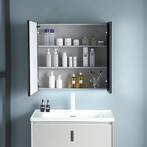 Nuovo Design Moderno per Bagno d'<span class=keywords><strong>Hotel</strong></span>: Mobile Sospeso in Acciaio Inox con Specchio Intelligente, Resistente all'Acqua e Facile da Pulire - Product Image 4