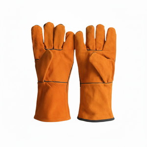 Guantes DE SEGURIDAD DE CUERO personalizados para hombre, algodón suave con transferencia de calor impermeable, precio al por mayor para pistola, guantes de soldadura de Palma - Product Image 1