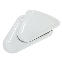 Plateau triangulaire carré pour tranches de pizza en carton robuste, jetable, compostable, résistant à l'eau, portable pour les fêtes et les plats à emporter