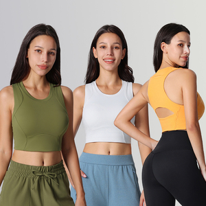 Soutien-gorge antibactérien à bonnets amovibles pour dames Soutien-gorge <span class=keywords><strong>de</strong></span> sport à haute élasticité Soutien-gorge <span class=keywords><strong>de</strong></span> sport à fort impact pour femmes - Product Image 1