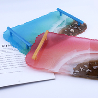 Timesrui bricolage Silicone grand plateau moule avec poignées sous-verres irréguliers plaques résine époxy coulée moule
