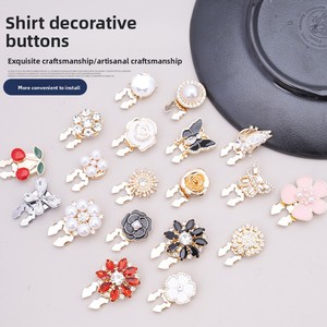 Qua biên giới Electroplated thay thế Khuy măng sét nút hoa quần áo Rhinestone nút bao phủ cho phụ nữ áo cánh người đàn ông tuxedos - Product Image 2