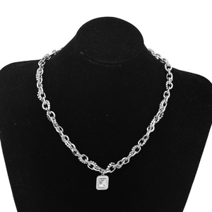 New Simple Niche Design <b>Titanium</b> Steel Square Shaped Pendant Necklace Hiphop Silver Plated Unisex's Necklaces Fashion Jewelry - Product Image 5