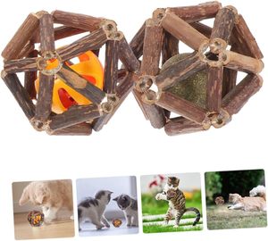 Jouets à mâcher pour chat tressés à la main, en forme de puzzle, de boule à la menthe et de grappe de vigne argentée, tailles petite, moyenne et grande - Product Image 3