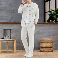 Neuer Chinesischer Stil Herren Chinesische Kleidung Jacke Ethnische Hanfu-Jacke Zweiteiliges Set 2026