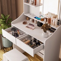 Table de maquillage HD en MDF au design moderne et épuré, avec éclairage LED, idéale pour chambre à coucher et petit appartement – Produit transfrontalier très demandé