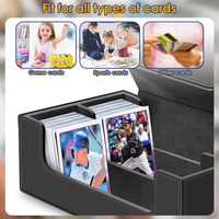 Boîte à cartes personnalisable en cuir et PU KXM pour cartes Commander et TCG avec fermeture à clé