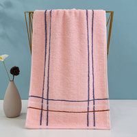 Serviette de toilette et de visage en coton pur jacquard de luxe pour adultes, 32x72cm, rayée, très absorbante, douce, séchage rapide, OEM/ODM, marque pour la maison, l'hôtel, le spa