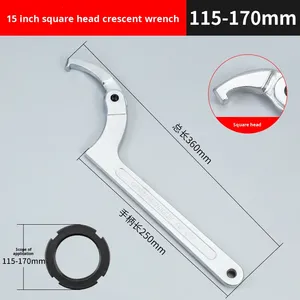 Adjustable C-Spanner Hook Wrench | Motorcycle Shock Absorber & Round Nut Adjustment <b>Tool</b> Activity Crescent-shaped Wrench - Product Image 6