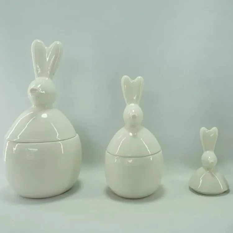 Hot Sale Home Keuken Decoratieve Keramische Dolomiet Easter Konijn Beeldje