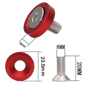 Entretoises d'espacement en aluminium M8 bleues pour la modification des pare-chocs de moto et de voiture, jeu de vis de fixation - Product Image 2