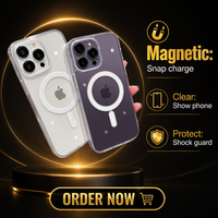 Coque de téléphone magnétique transparente en TPU antichoc pour iPhone 17 Pro Max