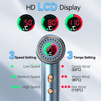 1600-1800W Moteur BLDC haute vitesse Poids léger Sèche-cheveux Ion négatif à faible bruit Mini écran LCD Sèche-cheveux
