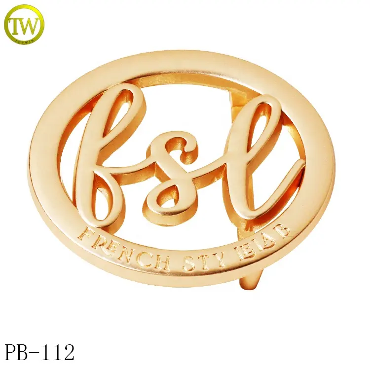 Hochwertige Gürtel Hardware Marke Gold Schnalle Zink legierung Hohl Logo Clips Einsteller Western Schnalle für Leder handwerk