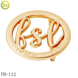 High Quality Belt Hardware Brand Gold Buckle Zinc Alloy Hollow Logo Clips Adjuster Western Buckle For Leather Crafts