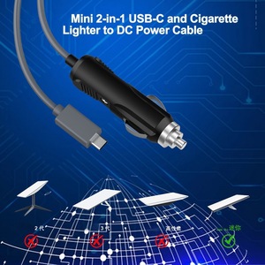สายชาร์จในรถยนต์ Starlink mini 2 in 1 ขนาด 18AWG USB-C สำหรับช่องจุดบุหรี่ แปลงเป็นสายไฟ DC ทองแดงแท้ ชาร์จเร็ว 5A สำหรับยานพาหนะ - Product Image 2