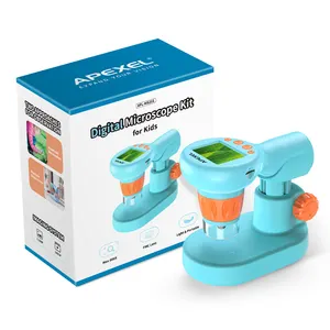 2024 Nieuwe Mal Kinderen Beginner Microscoop Science Kit 3 In 1 Digitale Lcd Microscoop Telescoop Met Stand 32G Sd Kaart Dia 'S