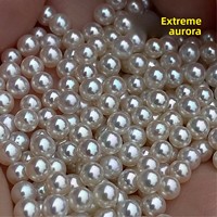 Perles d'Akoya d'eau douce rondes parfaites de 5-6 mm, lustre miroir métallique, perles en vrac pour la fabrication de bijoux fins DIY