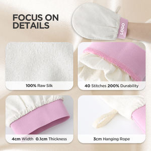 Vendita calda di guanti di seta grezza di seta viso corpo esfoliante Spa guanto di bellezza turco pelle morta per rimuovere guanto per le donne - Product Image 2