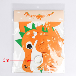 FUXIN Nouvelle bannière de fête d'anniversaire en forme de dinosaure, lettres suspendues, joyeux anniversaire, bannière écologique, matériau en carton durable, décoration de fête - Product Image 5