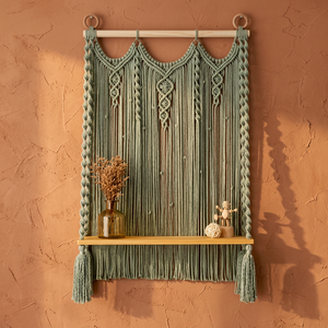 Étagère murale en macramé en jute faite à la main, motif vertical, lavable, décoration bohème pour la maison, Noël - Product Image 2