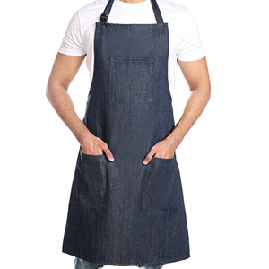 Tablier de cuisine avec plusieurs poches, style classique, pour la cuisine et l'usage quotidien, en coton tissé - Product Image 1