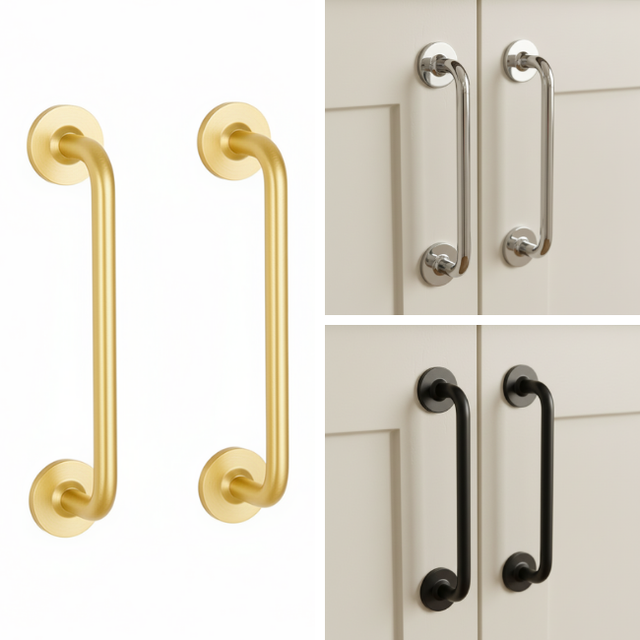 Unlacquered Brass Rubbed Bronze 192mm Retro Ribbed Fluted Cabinet Handles Aged Bronze Brass Furniture Handles & Knobs