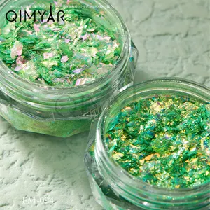Nova 4 cor Verde Opal Prego Pó Glitter Flocos Irregulares Pigmento Pó para Nail Art Decoração Manicure Projeto DIY