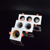 Plafonnier intérieur moderne en aluminium et PC, anti-éblouissement, lumière du jour 6000K, encastré, avec cadre pour ampoules MR16/GU10
