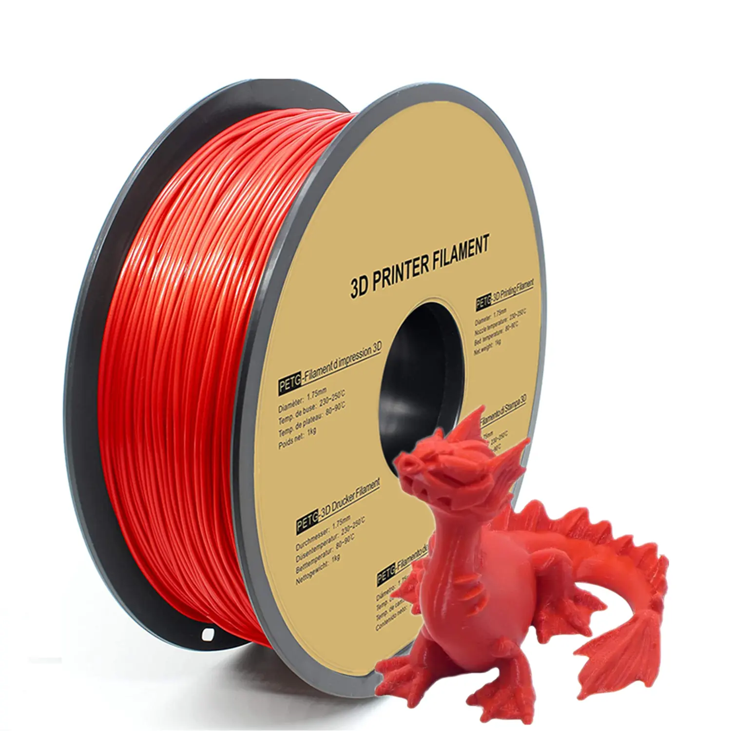 3d Printer Plastic PETG Filament 1.75mm PP/POM/PC/PEI/PEEK/HIPS Supplier Red PETG Filament 3d Printing