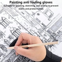 Gants de dessin artistique à deux doigts personnalisés en gros, anti-salissure, anti-transpiration, pour tablette, en plastique, pour l'art